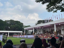 Suasana Upacara HUT RI Ke-77 di Istana Merdeka. Sumber: dokumentasi pribadi.