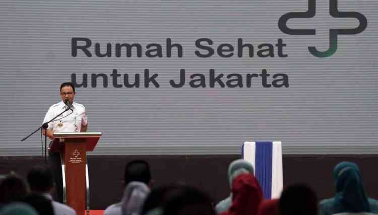 Gubernur DKI Jakarta Anies Baswedan saat meresmikan penjenamaan itu di RSUD Cengkareng, Rabu (3/8/2022). (FOTO: Pemprov DKI Jakarta)