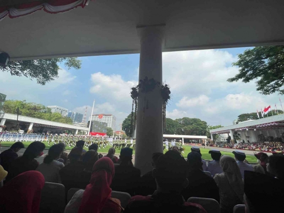 Suasana Upacara HUT RI Ke-77 di Istana Merdeka. Sumber: dokumentasi pribadi.