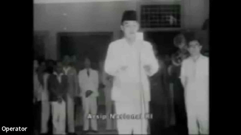 Pemutaran Video Detik-detik Proklamasi oleh Ir. Soekarno. Dokpri