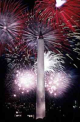Pertunjukan kembang api di Monumen Washington.| sumber Wikipedia. 