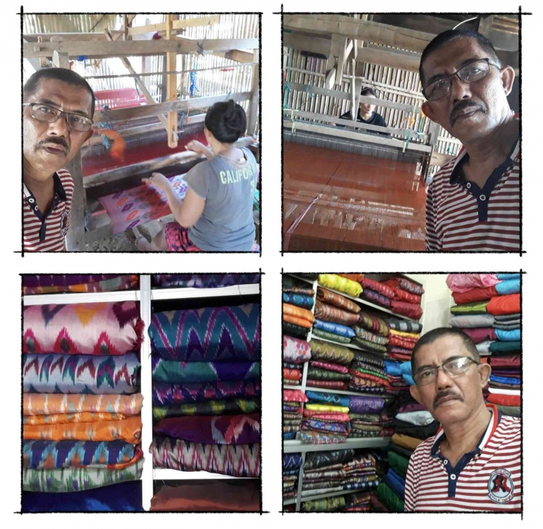 Penulis mengunjungi pengrajin produk lokal kerajinan sarung sutera dengan Alat Tenun Bukan Mesin - ATBM - di Wajo Sulawesi Selatan| Sumber: Dokumentasi pribadi