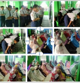 Kegiatan slat duha berjamaah di Masjid Al Hikmah MTsN 4 Kota Surabaya (dokpri)