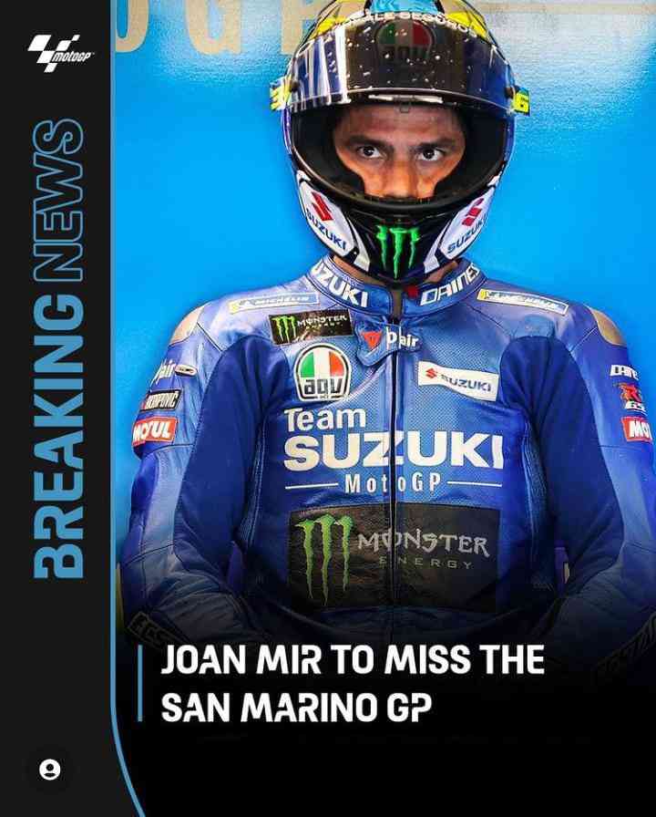 Joan Mir akan absen di GP San Marino (Sumber : Instagram MotoGP)