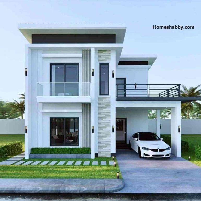7 Gambar Rumah Minimalis Mewah Modern Sederhana Tampak Depan 2 Lantai