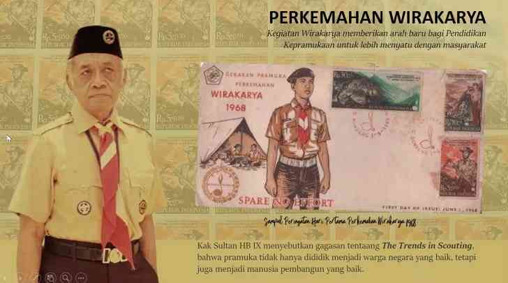 Ilustrasi Sri Sultan Hamengkubuwono IX sebagai Bapak Pramuka Indonesia (Sumber: materi Pak Baha' Uddin)