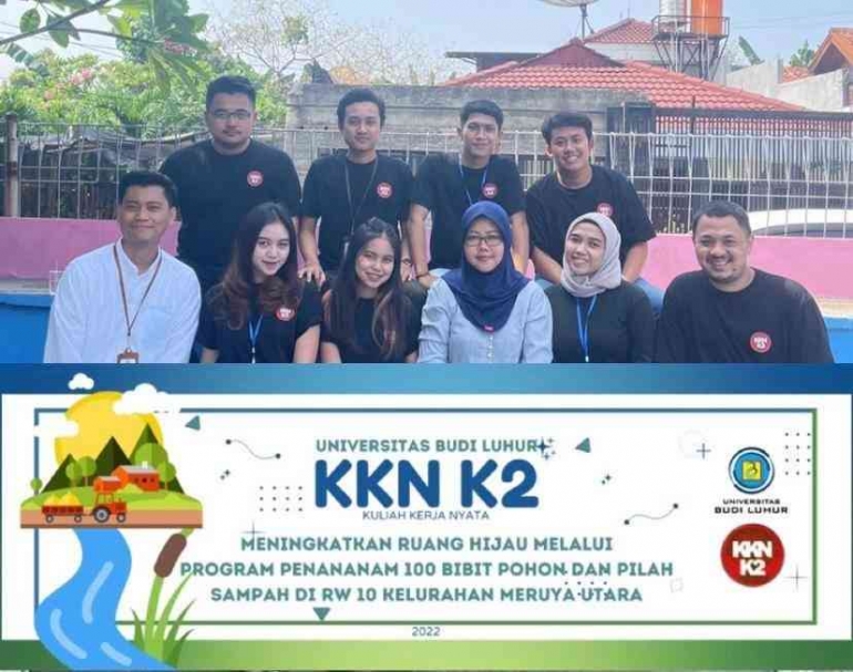 Mahasiswa KKN K2 Bersama Bapak Devit Setiono S.Kom, M.Kom/dokpri dan Ibu Rita Ketua RT 06 Meruya Utara/Dok pribadi
