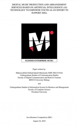 Full Paper Flemmo: Digital Music Production and Arrangement Services Based on AI Technology to Empower Youth as An Effort to Support SDGs.