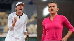 Iga Swiatek (kiri) dan Simona Halep, keduanya punya peluang besar juara US Open 2022. (sumber foto: DNA India)