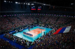 Ilustrasi pertandingan antara Slovenia versus Prancis di Men's World Championship di Ljubljana, Slovenia| Dok en.volleyballworld.com