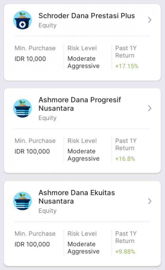 Sumber: Tangkapan layar Jenius Investasi jenis Equity