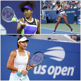 Tiga petenis yg pernah meraih trophy US Open, Naomi Osaka, Venus Williams, dan Emma Raducanu, tersingkir dari US Open 2022. Sumber foto : usopen.org