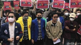 Aksi mahasiswa menolak wacana penundaan pemilu | dok. detik.com