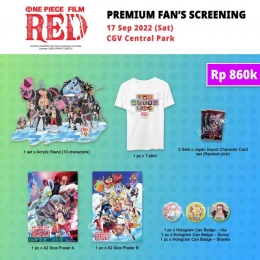 Merchandise Official Fans Screening One Piece Film RED Sumber: https://areatopik.com/
