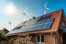 Ilustrasi rumah memanfaatkan teknologi solar panel sebagai sumber energi listrik. Foto: Shutterstock/Diyana Dimitrova via Kompas.com