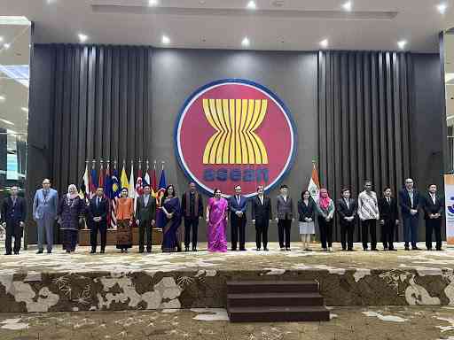 Peluncuran Jaringan Universitas ASEAN-India (AINU) di Sekretariat ASEAN di Jakarta pada tanggal 29 Agustus. | Sumber: Twitter/@RanjanRajkuma11