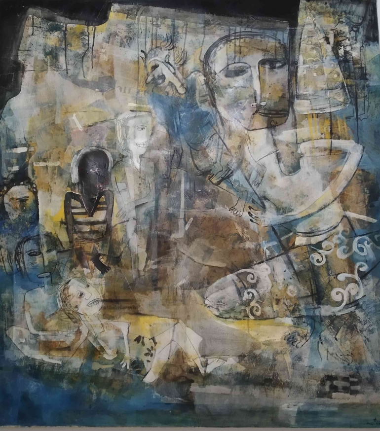 Ilustrasi lukisan, oil on canvas, Teguh Ritma Iman, 2000 (koleksi pribadi--dokpri)