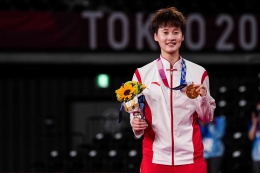 Chen Yu Fei meraih emas Olimpiade Tokyo 2020 tahun 2021 lalu (Foto BWFbadminton.com). 