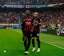 Rafael Leao (kiri) tampil layaknya superstar saat AC Milan mengalahkan Inter Milan di pekan kelima Liga Italia 2022-23/ Foto Instagram AC Milan