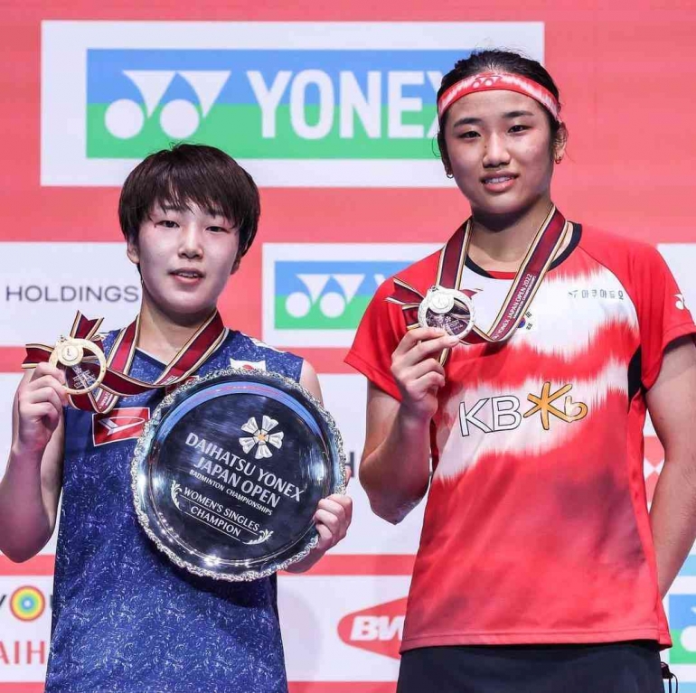 Jepang keluar sebagai juara umum Daihatsu Yonex Japan Open 2022 setelah unggul di sektor tunggal putri dan tunggal putra  (Foto: Instagram BWF)