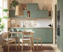 Desain dapur dengan warna Sage Green yang cantik, Foto : Pinterest.com/elmueblerevista 