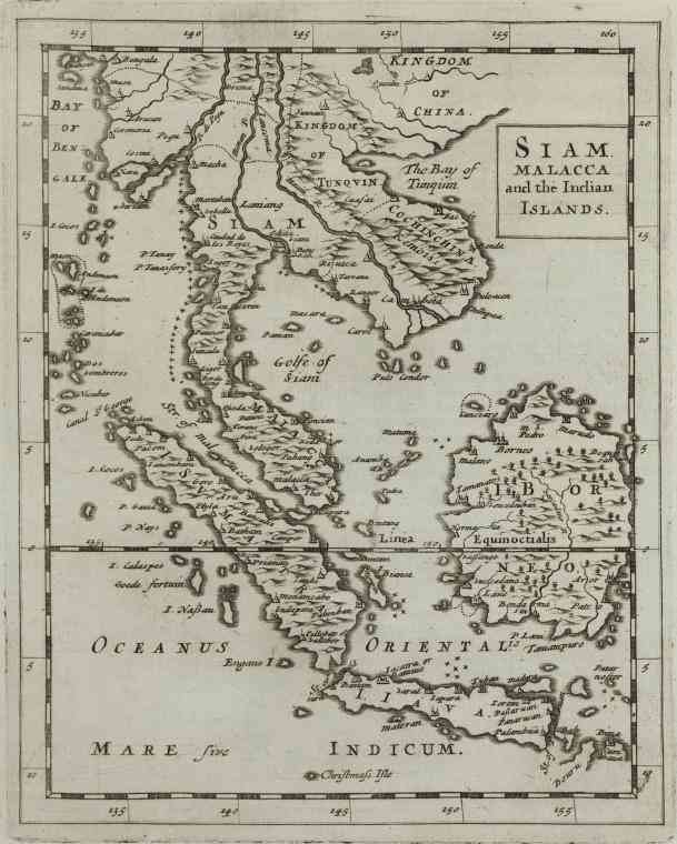 Peta Siam, Malacca, Kepulauan Nusantara pada tahun 1683. Sumber:  Digital Colletions The New York Public Library