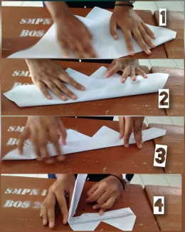 Cara membuat kacamata kertas (dokpri)