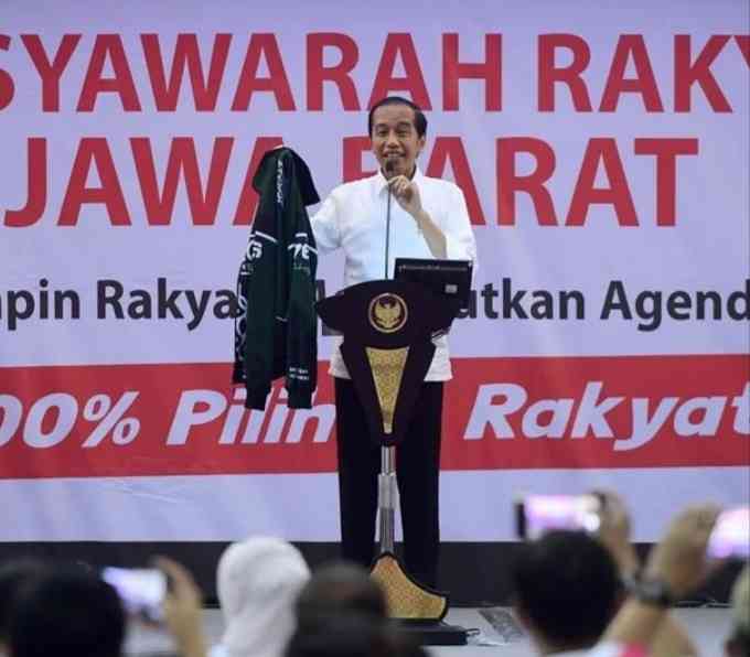 Presiden Jokowi saat menghadiri Musra Indonesia di Bandung. Doc IG DPP Projo