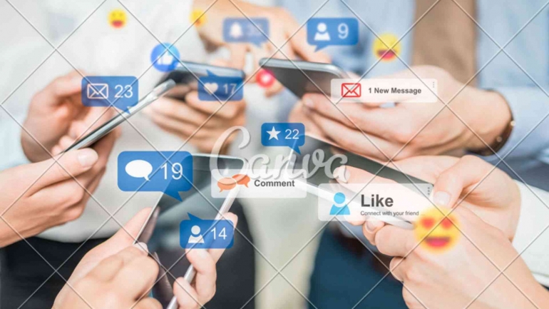 Contoh penggunaan Computer Mediated Communication (Sumber: olahan melalui canva.com)