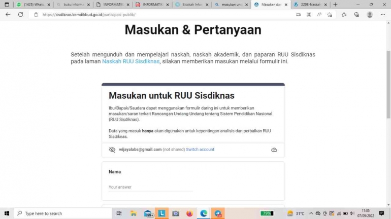 ayo beri masukan di pasal 81 RUU Sisdiknas/dokpri