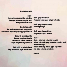 Puisi Sehelai Kain Putih/ Dokpri @ams99 By. TextArt