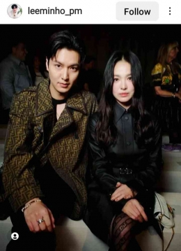 Song He Kyo dan Lee Min Ho mengenakan busana dari Fendi (Sumber: instagram @leeminho_pm)