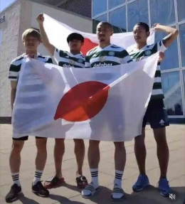 Furuhashi,Hatate, Maeda dan Ideguchi, Pemain-pemain Jepang yang bermain untuk klub asal Skotlandia, Glasgow Celtic (sumber: Japan Football) 