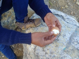 Telur yang direbus di Kawah Sikidang. Sumber: DokPri