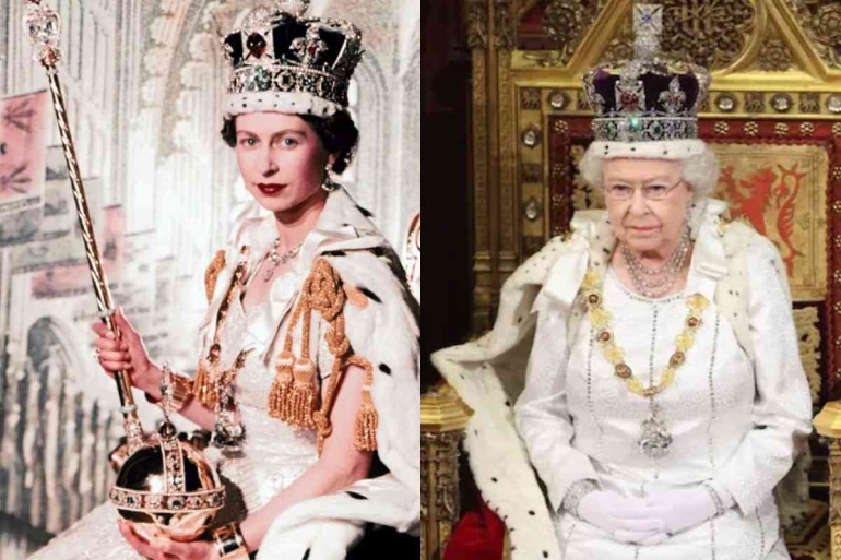 Ratu Elizabeth II saat muda dan tua (sumber :intisari.grid.id)