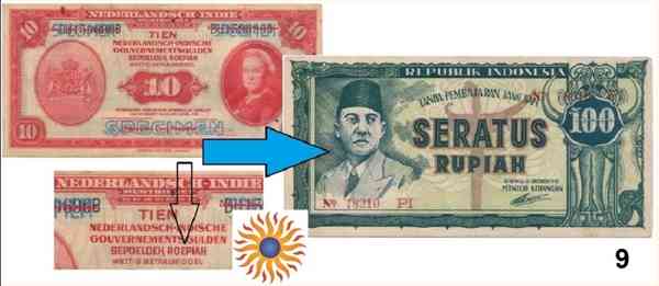 Kata Roepiah pada uang Nederlandsch-Indie dan Rupiah pada Oeang Repoeblik Indonesia (Sumber: materi Pak Uno)