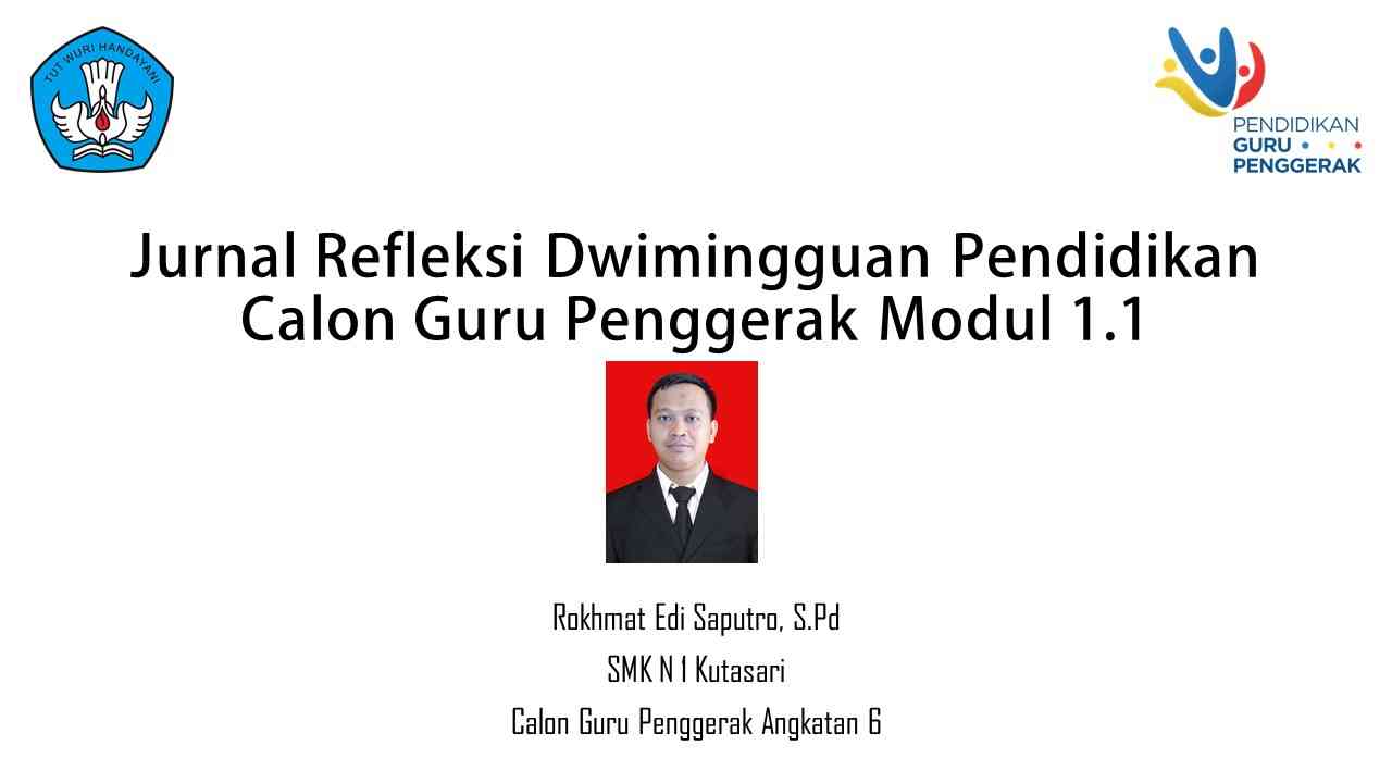 Jurnal Refleksi Dwimingguan CGP Akt 6, Modul 1.1 Halaman 1 - Kompasiana.com