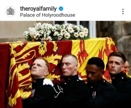 Peti jenazah Ratu Elizabeth II dibawa ke Edinburg (dok instagram royal family)