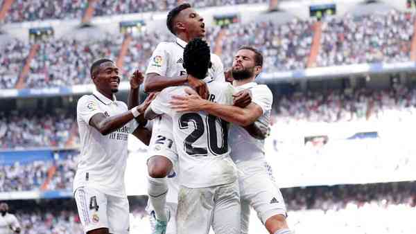 Para pemain Real Madrid merayakan kemenangan. FOTO:David S. Bustamante/soccrates/getty images/detik.com