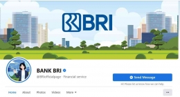Akun Facebook resmi BRI (sumber: tangkapan layar akun Facebook BRI)