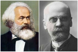 Karl Marx dan Emile Durkheim (sumber: biografiasyvidas.com)