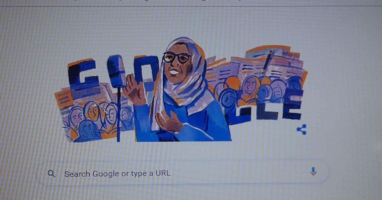 HR. Rasuna Said dalam tampilan google doodle hari ini. Foto: dokumen  pribadi.