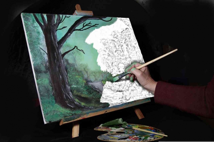 Ilustrasi gambar by Pixabay. Rabu 14 September 2022. Seseorang yang sedang melukis pepohonan dan pemandangan