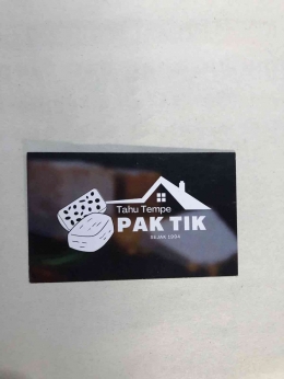 Stempel packaging untuk kemasan plastik Tahu Tempe Pak Tik (Dok. pribadi)