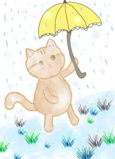 Siapa tahu ada jasa ojek payung dari si kucing (ilustrasi buatan Sri Vijayanti) 
