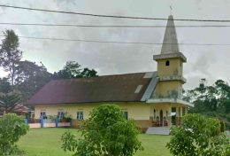 Gereja HKBP Hutabolon, tempat Poltak menjalani pendidiksn SD kelas 1-3 (Google Map)