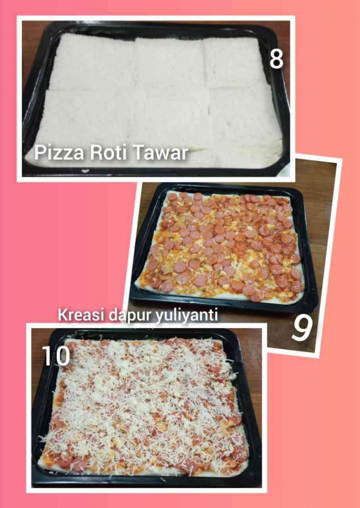 Tahapan membuat pizza roti. Kolase dokpri yuliyanti