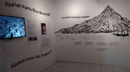 Ilustrasi letusan Gunung Krakatau dalam pameran di Museum Bahari (Dokpri)