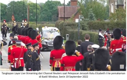 Image: Pelepasan jenazah Ratu Elizabeth II ke pemakaman di Kastil Windsor (Photo tangkapan layar Live streaming Channel Reuters by Merza Gamal)