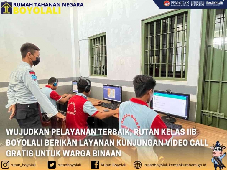 Rutan Kelas IIB Boyolali Berikan Layanan Kunjungan Video Call Gratis Untuk Warga Binaan